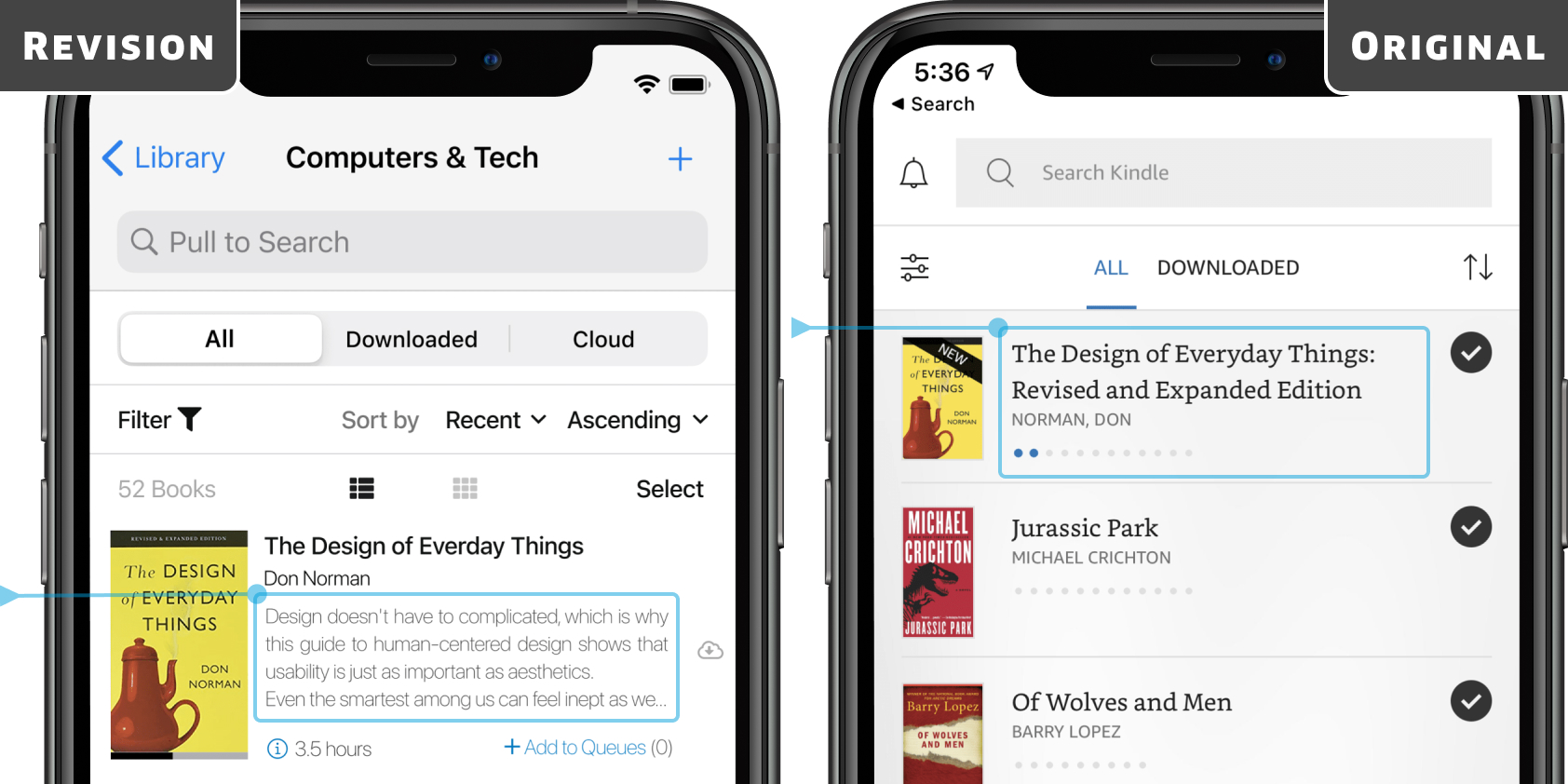Book blurb added to list view