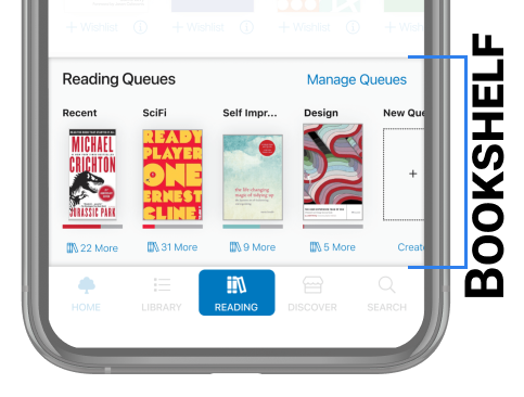The Bookshelf — switching between multiple active books
