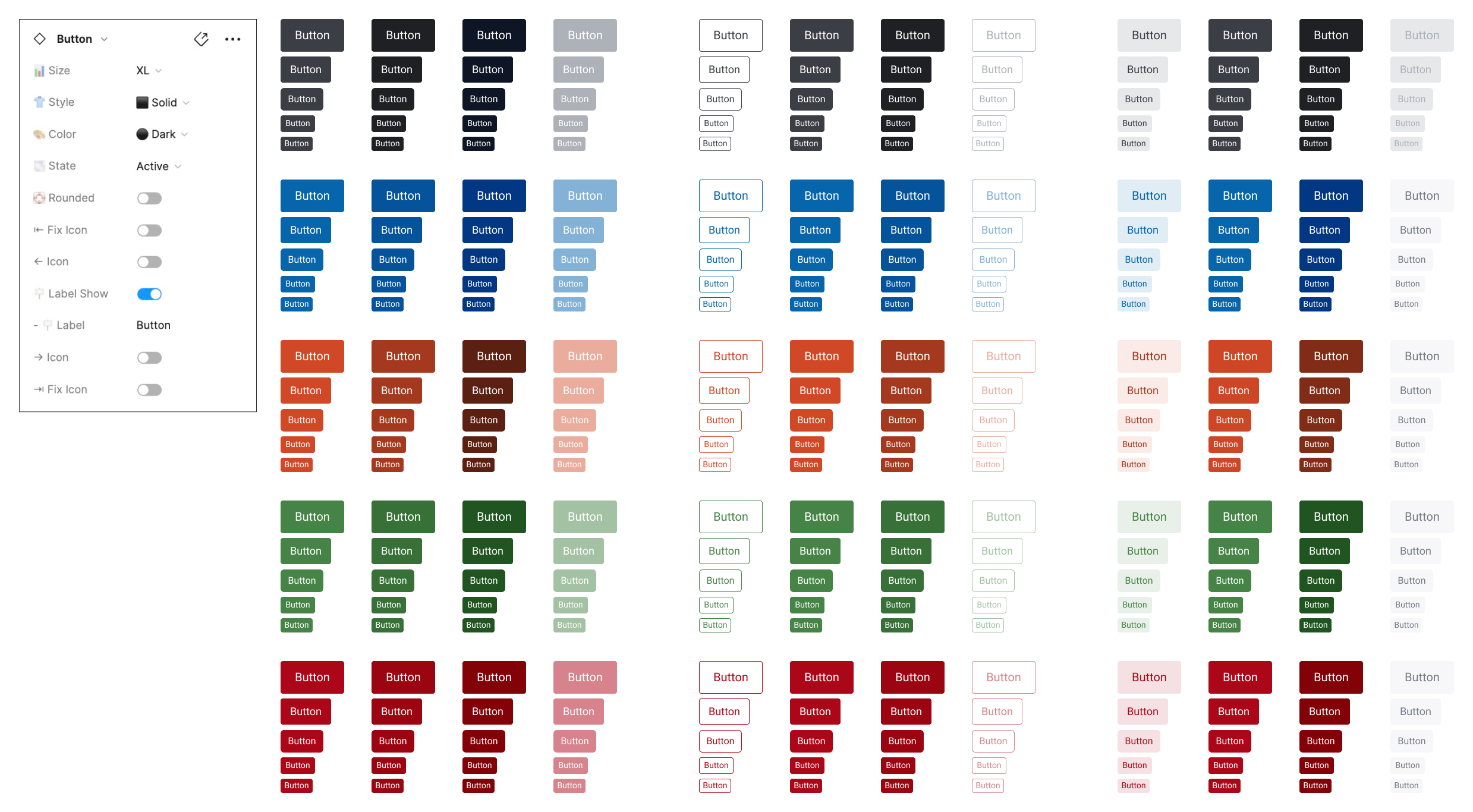 Button component variants