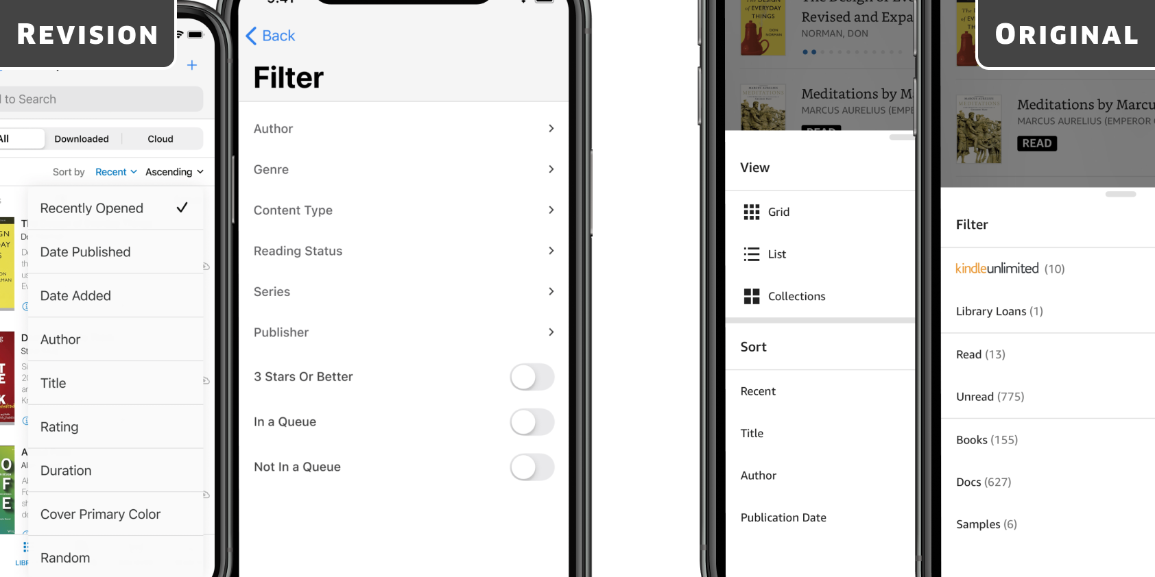 Improved filter and sort options