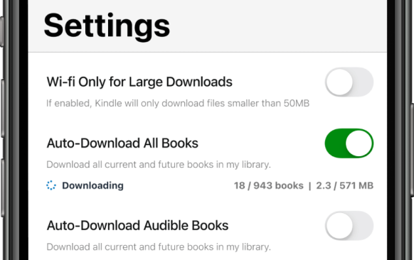 Auto-download all ebooks setting