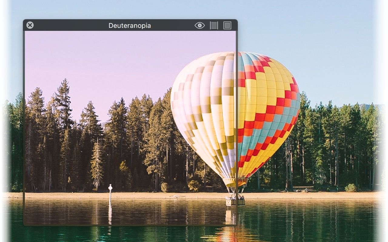 Sim Daltonism app overlay on screen